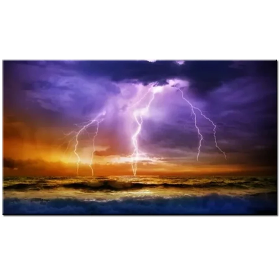 

3d картина Стразы для украшения дома, алмазная вышивка с изображением шторма, молнии, пейзажа, мозаика