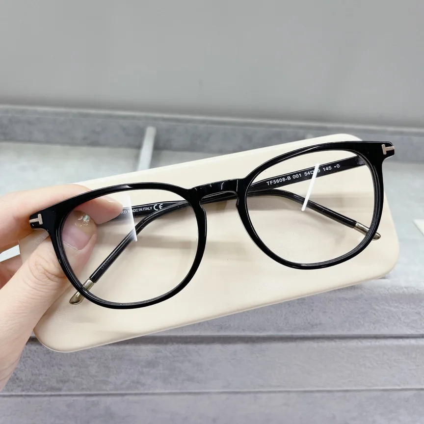 

TOM TF5608 Round Middle Eyewear Eyeglasses Frames Acetate Italy Design For Women Men Prescription Myopia