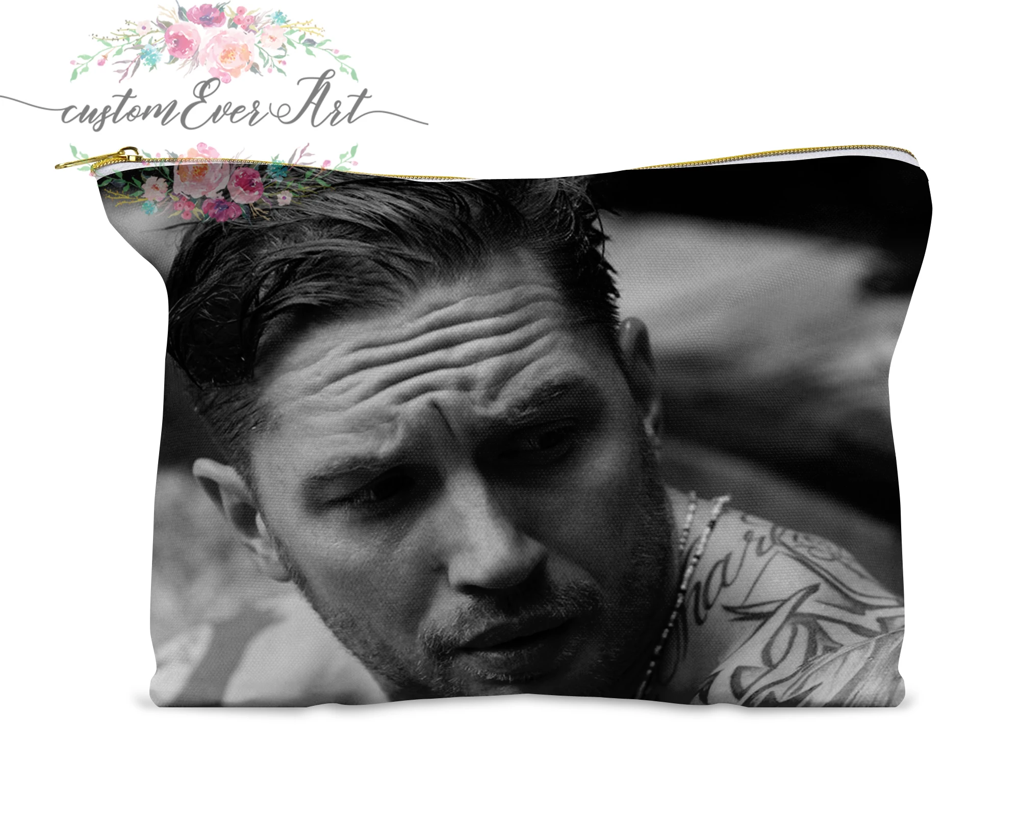 

Tom Hardy cosmetic bag personalized small makeup bag funny makeup organizer toiletry bag zipper pouch