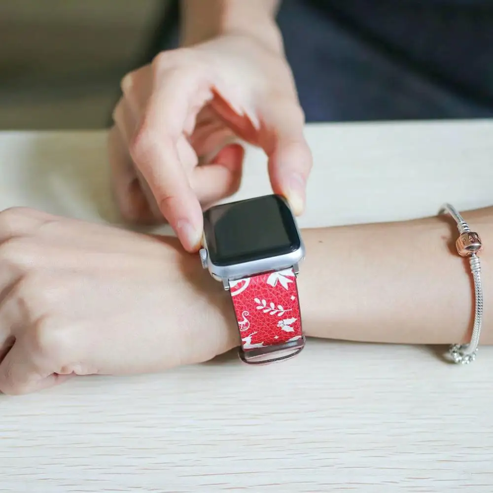 Ремешок спортивный из натуральной кожи для apple watch band 42/38 мм аксессуары 4 44/40