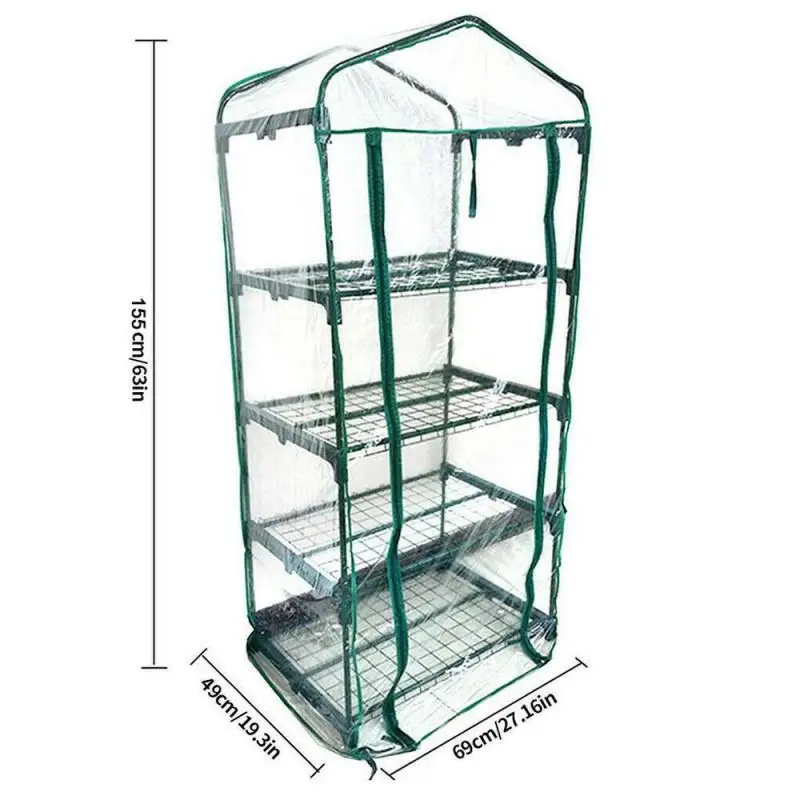 

Mini Greenhouse 187x49x69CM Four Floors Green Household Plant Garden Warm Room PVC Garden Warm Room Garden Potted Plants Tools