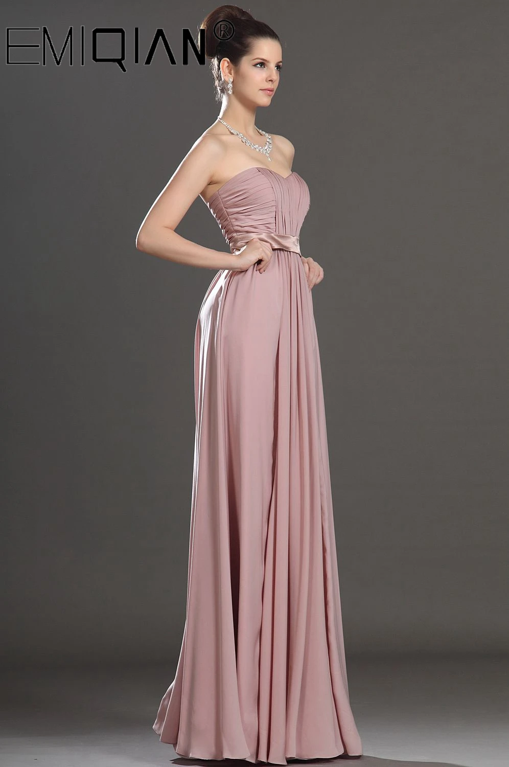 Очаровательное вечернее платье А силуэта без бретелек вечерние платья в стиле