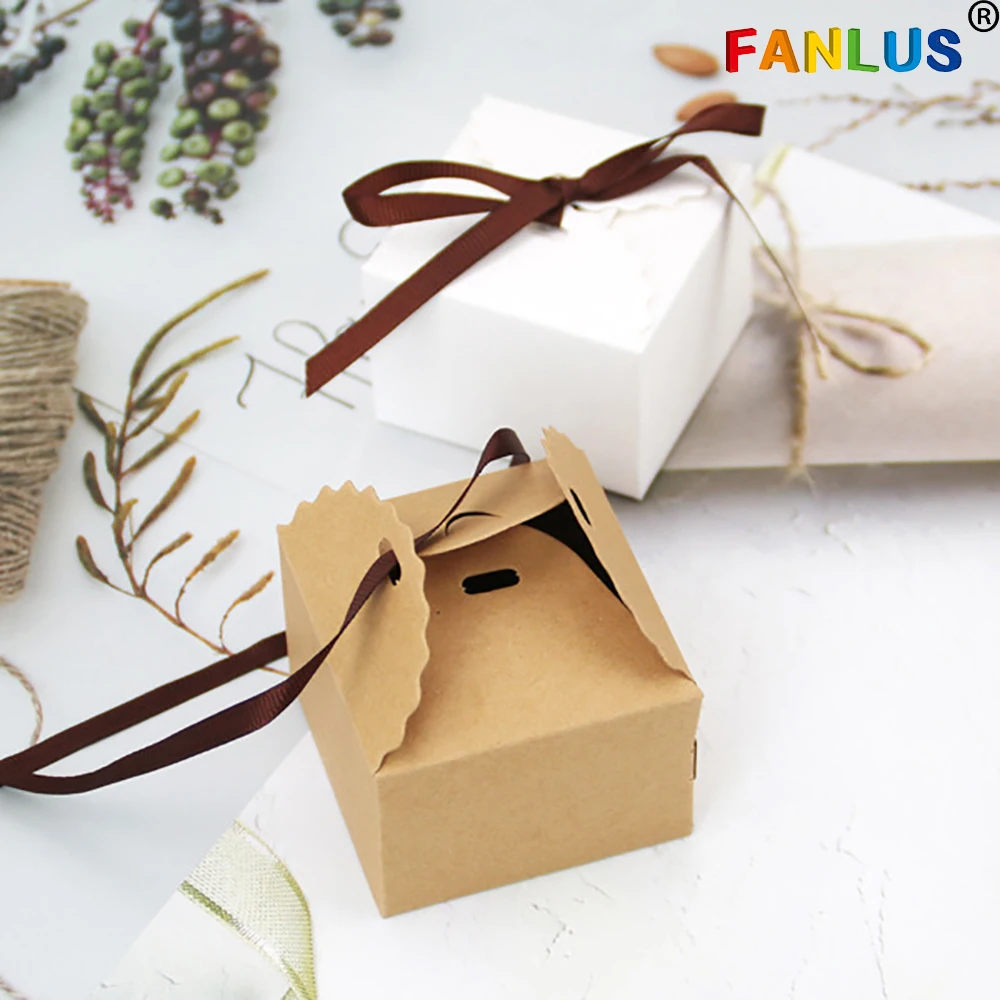 10/20 шт подарочная упаковка из крафт-бумаги коробки для еды украшения детского