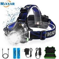 zk20 led headlamp rechargeable head lamp zoom waterproof headlight flashlight three light switch modes usb charging camping