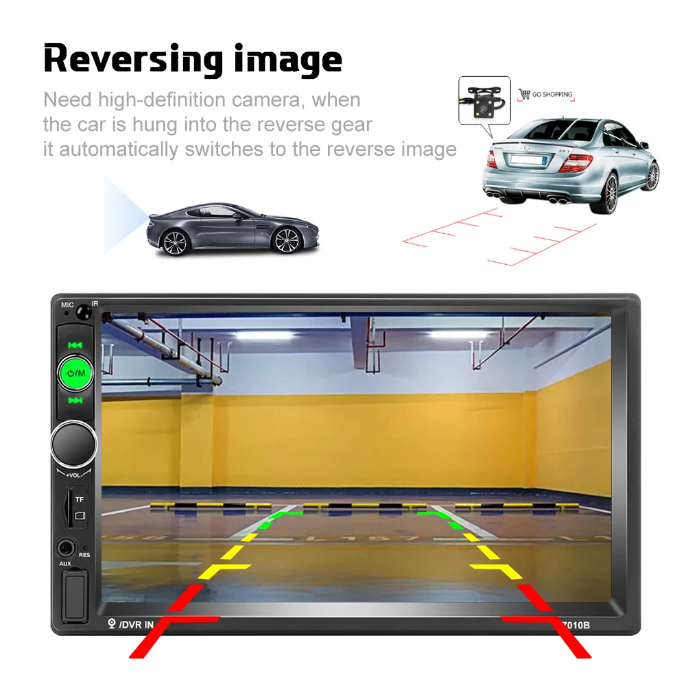Podofo 2 Din 7 &quotHD Автомобильный мультимедийный плеер Android Авторадио Mirrorlink 7010B