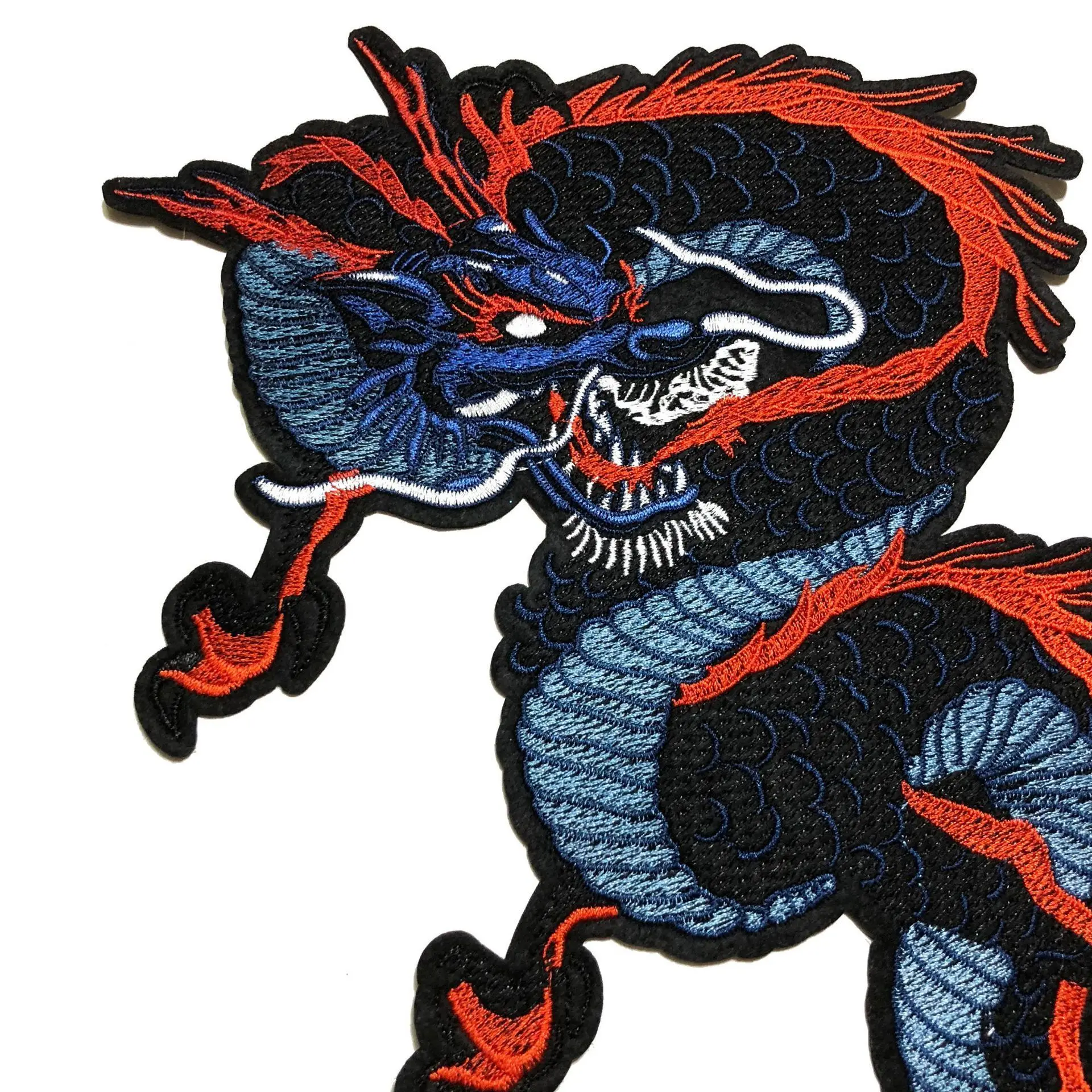 1 шт. в китайском стиле Стиль животных Изысканный черный дракон вышитая нашивка