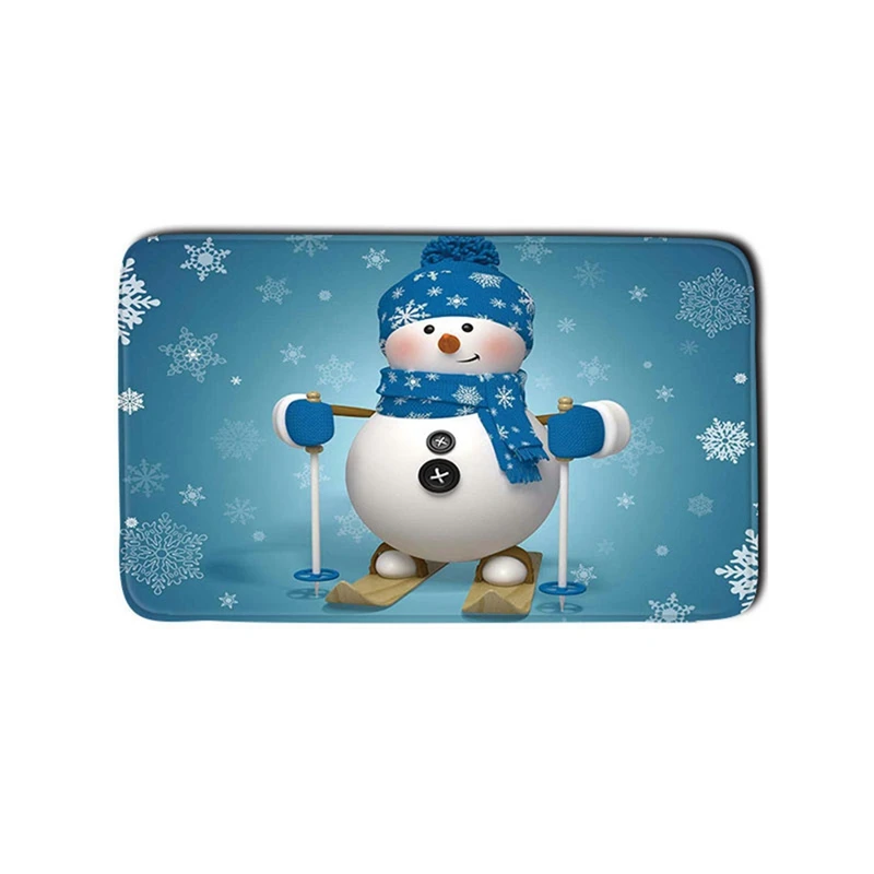 3 Pcs Bathroom Rug Mats Set With Contour Mat Toilet Lid Cover Snowman Pattern Pedestal Non Slip Bath For Home | Обустройство дома
