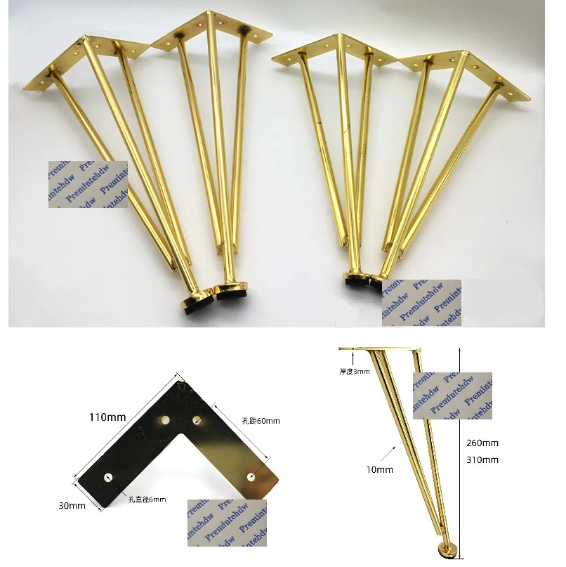 2 шт./лот золотые матовые черные Североевропейские треугольные арматурные ножки