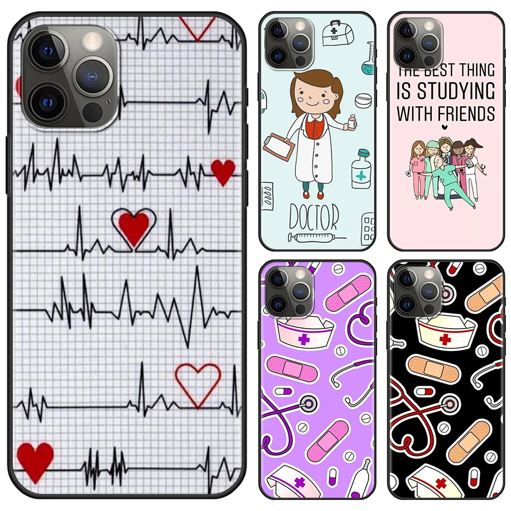 

Phone Case For Apple iPhone 11 13 12 Pro Max XS XR X 8 7 6s 6 Plus 8 7 6 6s 5 5s Capa Silicone Fundas Nurse Medical Medicine