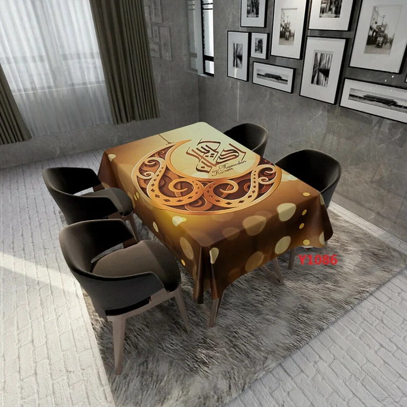 

Waterproof Eid Mubarak Ramadan Muslim Dining Table Cloth Table Cover Gift