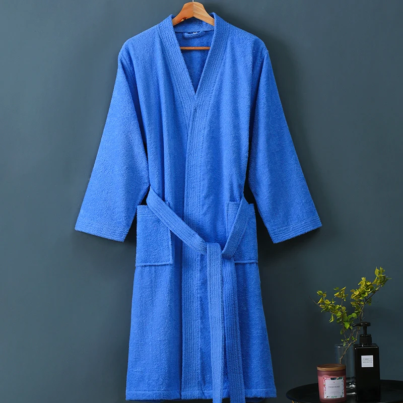 Халат-кимоно Мужской флисовый, банный халат, 100% хлопок, одежда для сна в отеле, Осень-зима от AliExpress RU&CIS NEW