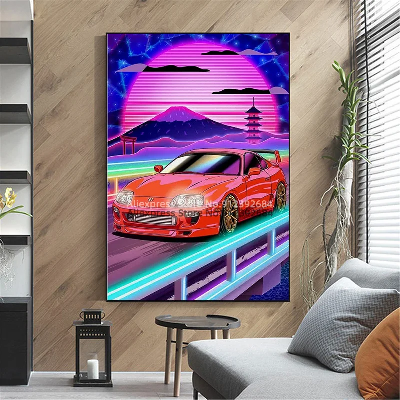 Автомобильный постер JDM Supra Mk4 холст художественный и Настенная картина