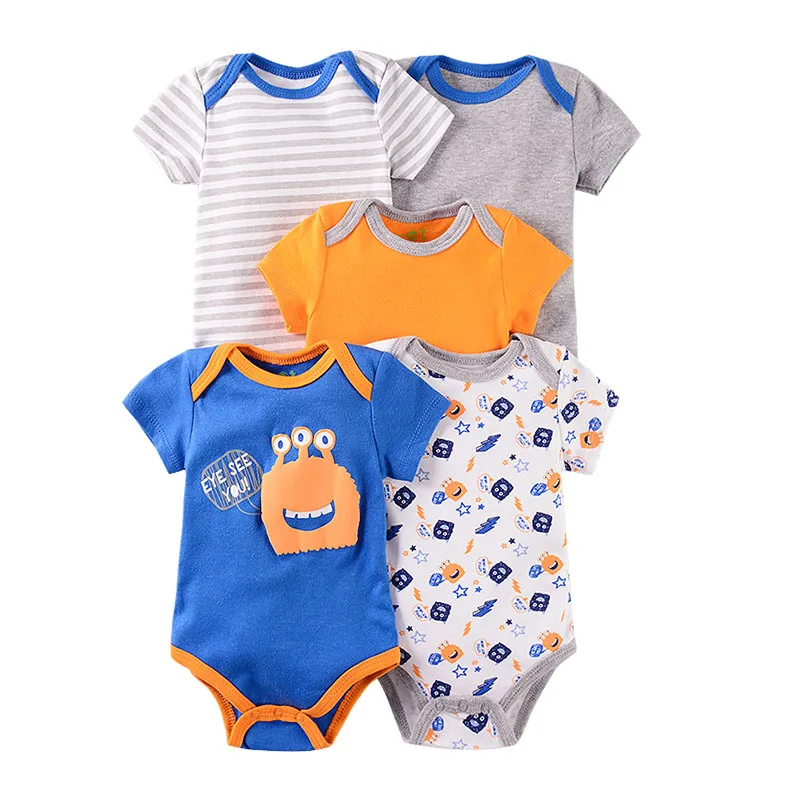 

Baby Boys Newborn Bodysuits Clothes Rompers Unisex Cotton Short Sleeve Summer Clothings Girl Print Suit Crawling Baby 0-24M New