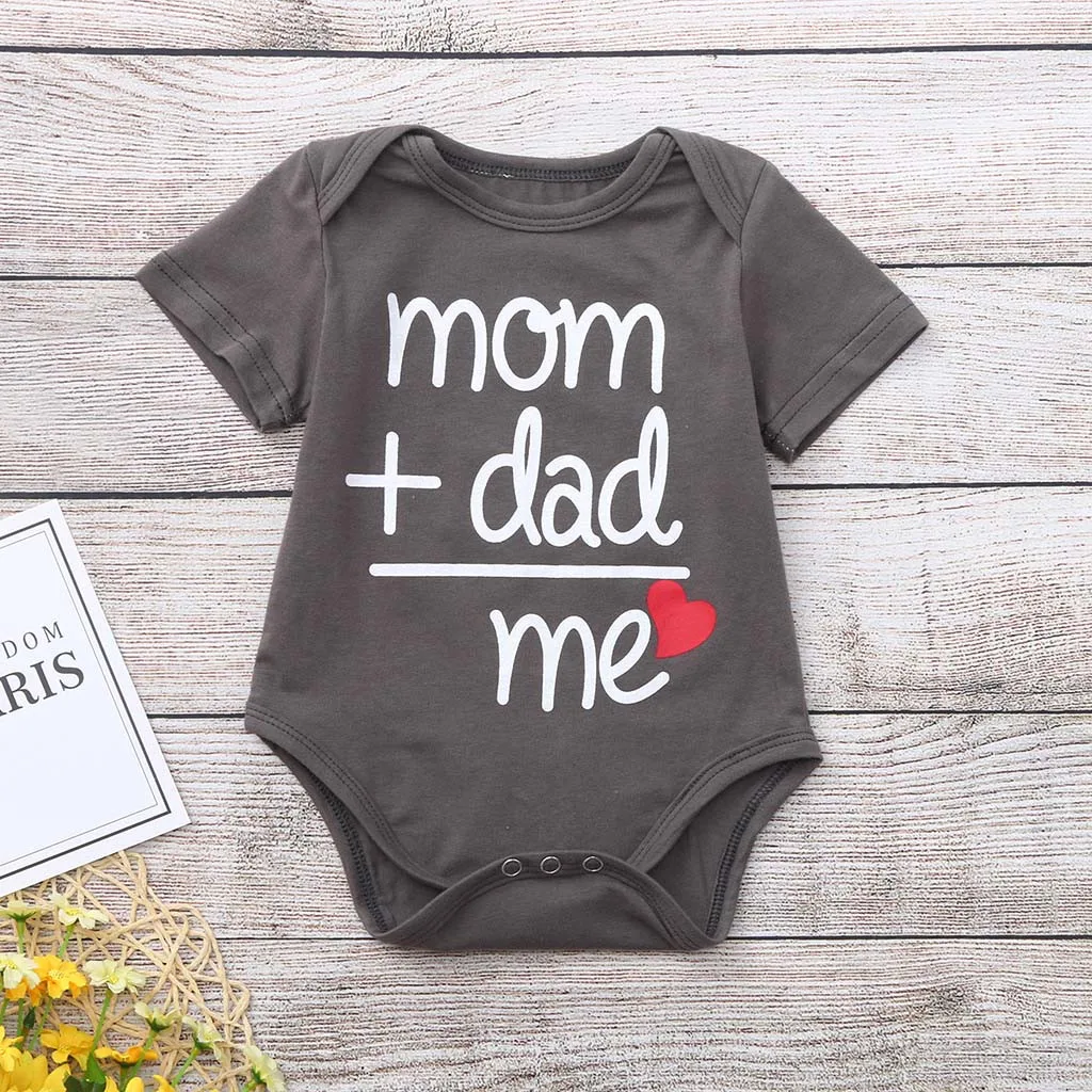 Детский комбинезон для новорожденных топы с принтом букв маленьких мальчиков и