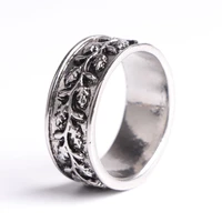 vintage jewelry leaf pattern alloy mens ring party accessories christmas gifts