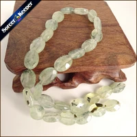 natural prehnite stone crystal faceted oval shaped loose beads strand 15 29 pcs for jewelry making diy bracelet necklace