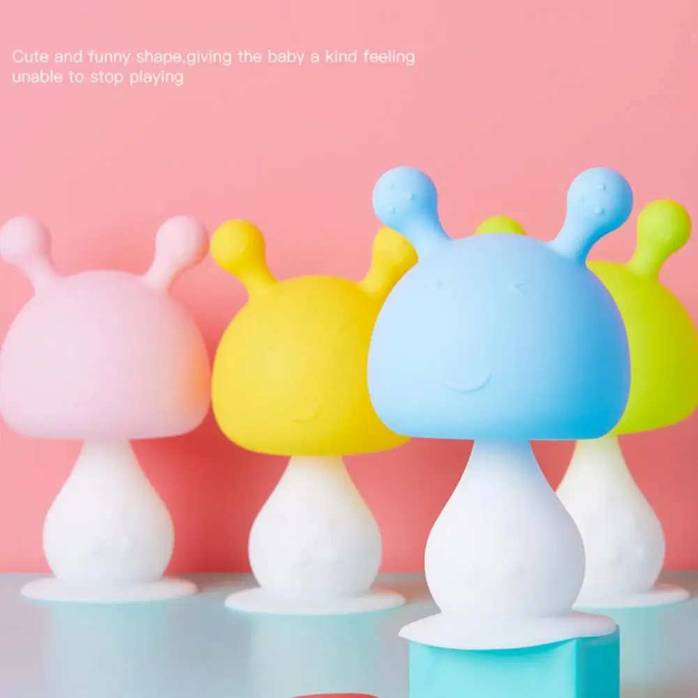 Карамельный цвет с изображениями грибочков для маленьких рукоятка силиконовый