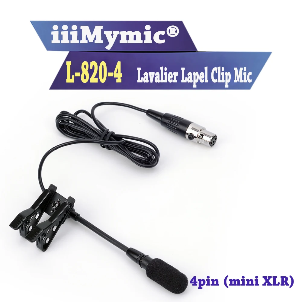 

iiiMymic Pro Lavalier Speech Microphone For Shure Wireless Body-Pack Transmitter Mini 4Pin XLR TA4F Plug Large Sound-Absorbing