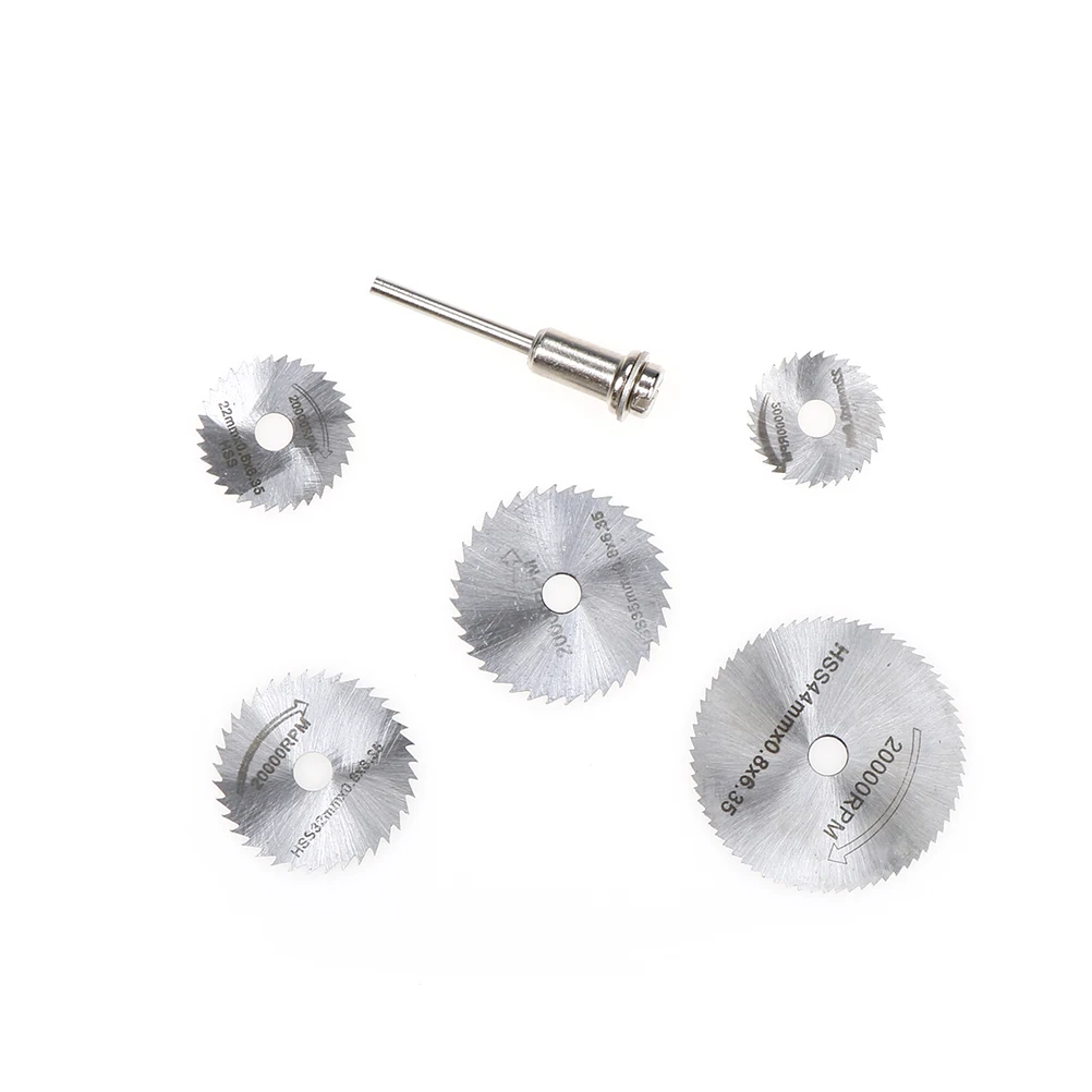 

6pcs/set High Quality Aluminum Cutting Mini Circular Saw Blade Set Cutting Disc Rotary Drill Tool Accessories for Wood