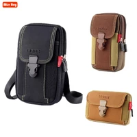 universal canvas waterproof mobile phone bag for samsung a51 a41 a31 a21s a81 a91 s20 fe wallet case belt pouch coin purse cover