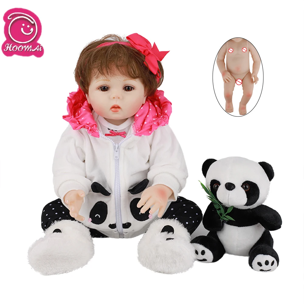 

Hoomai Realistic Newborn Baby curly hair 18 '' Full Silicone Body Lifelike Bebe Reborn Dolls For Children Birthday Gift Toy