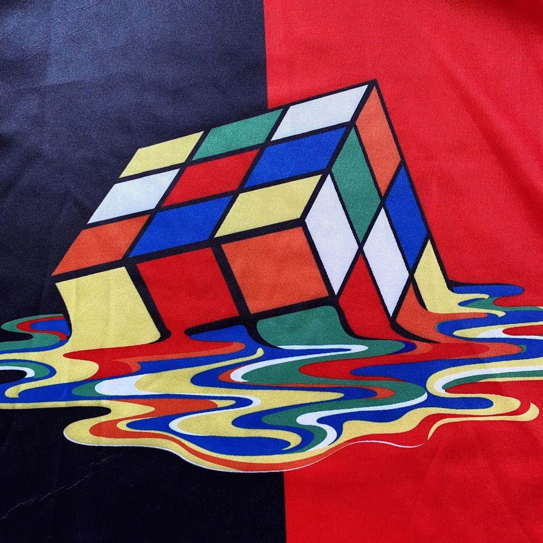 

2020 Summer Women's Suit European and American Color Contrast Rubik's Cube Printed Short Sleeve Two-piece Set