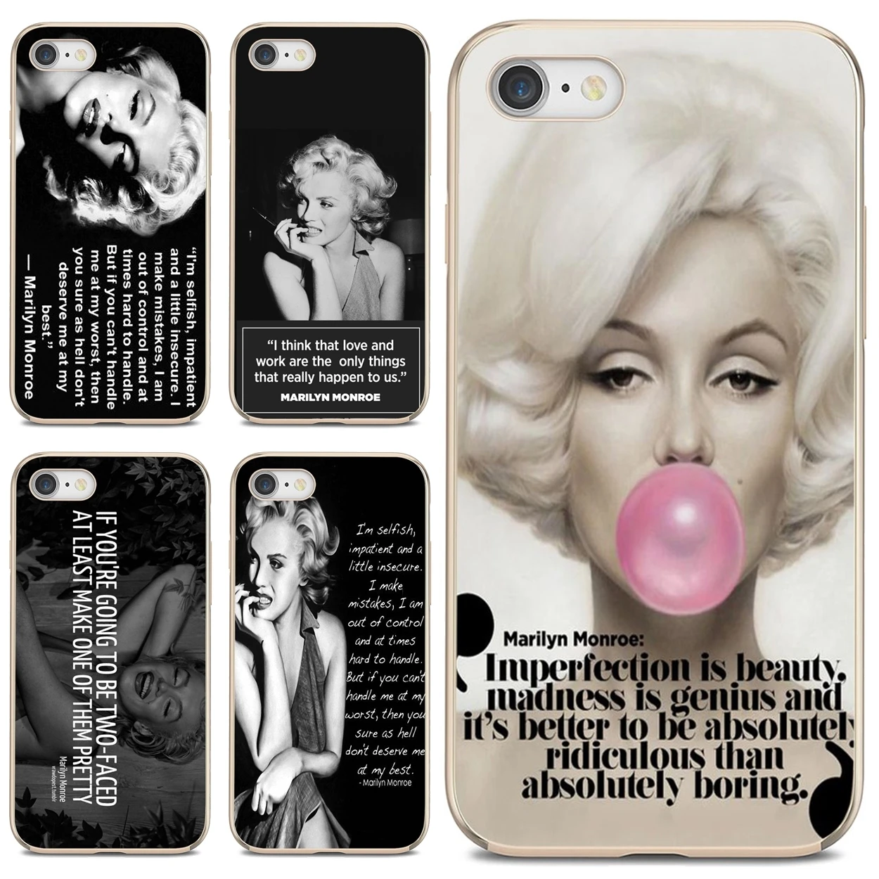 

For iPhone 10 11 12 13 Mini Pro 4S 5S SE 5C 6 6S 7 8 X XR XS Plus Max 2020 Housing Marilyn Monroe Im Selfish quote