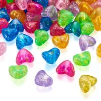 approx 1385pcs500g 9x11 5x7 5mm transparent acrylic beads multicolor crystal heart glitter for diy jewelry bracelet decoration