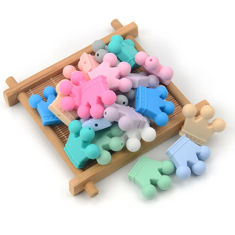 LOFCA-Cuentas de silicona sin BPA para dentici&oacute;n de beb&eacute;, accesorio de Clips para chupete, juguete para masticar, 50 Uds.-3