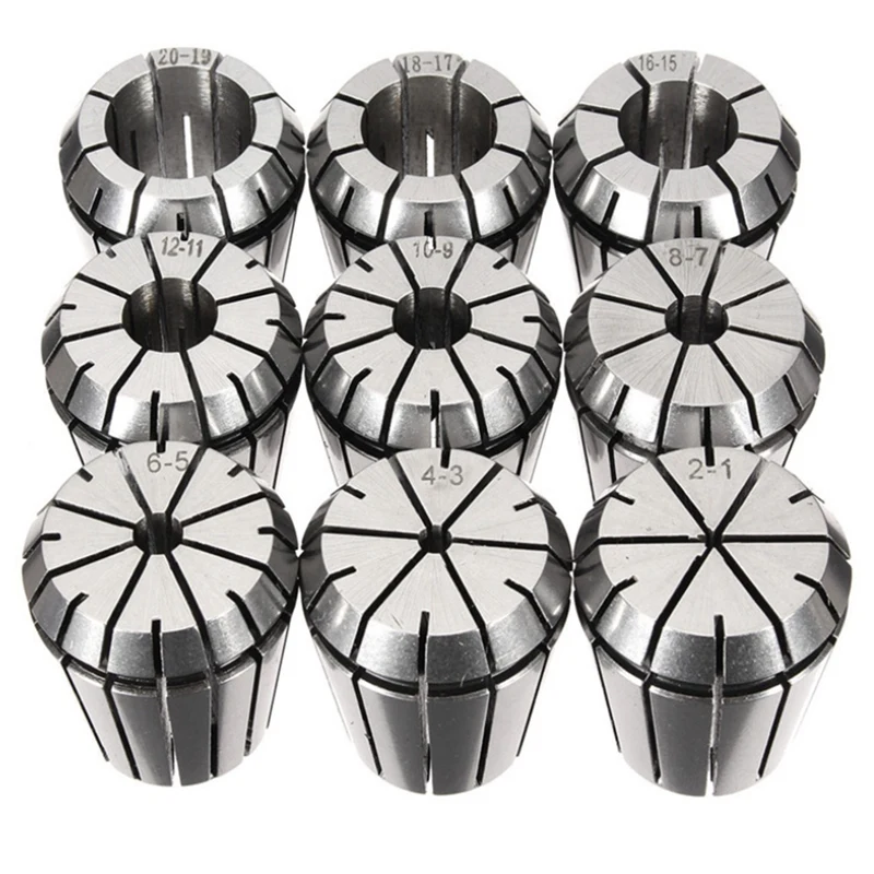 

9Pcs ER32 Precision Spring Collet 2/4/6/8/10/12/16/18/20Mm Workholding Tools Tool Holder