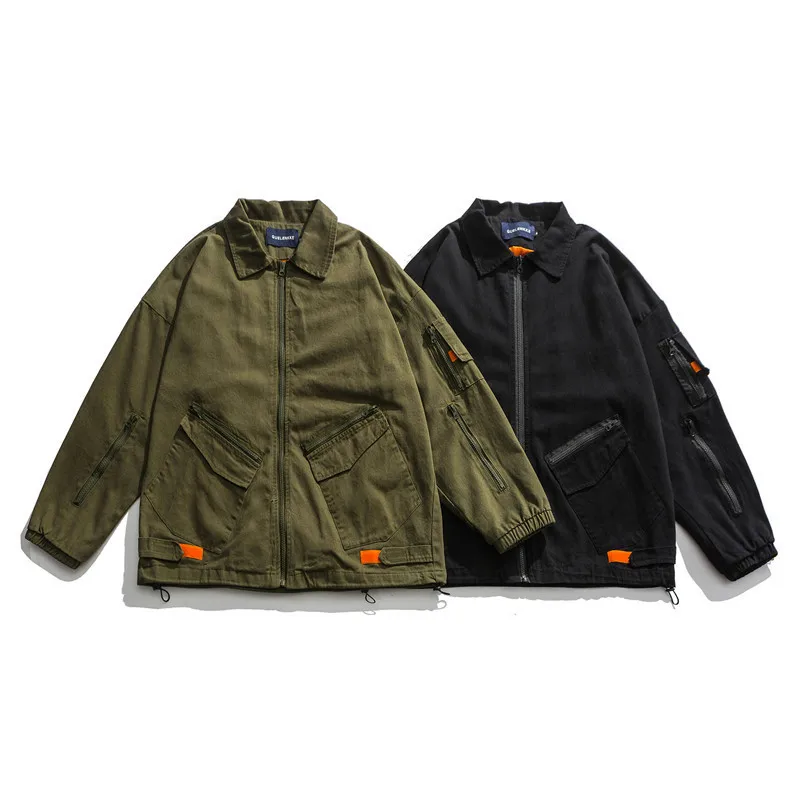 

Quality High Splicing Pullover Jacket Streetwear Kpop Korean Style Fashions Clothes Hip Hop College Army Jackets 2020 Clothing