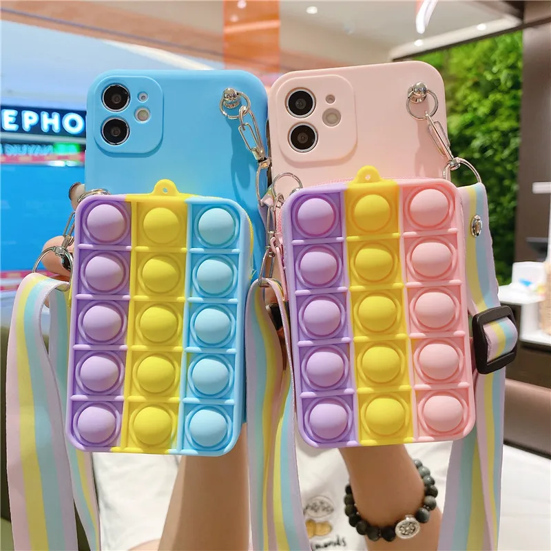 

Push Bubble Soft silicone Phone Case For Huawei Nova 8 7 6 Pro SE 4 3 2 Lite Plus 7i 5i 5T 3i 5Z 4E 3E 2S 2i Cute Wallet cover