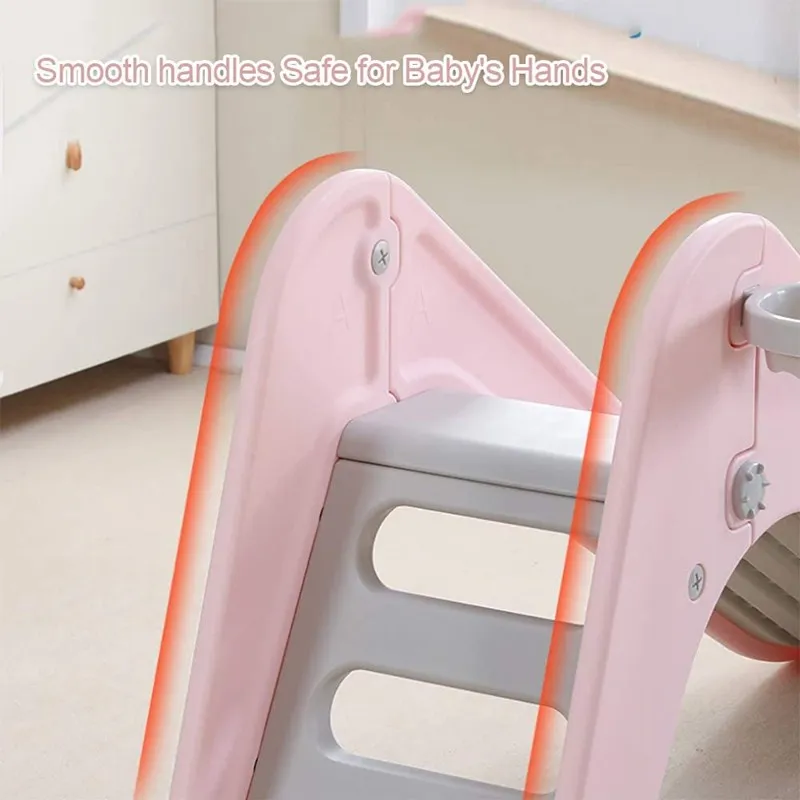 

Kids Slide Sturdy Toddler Climbing Stairs Slide Basketball Hoop Children Playset Toy for Indoor Outdoor Backyard Playground Z018