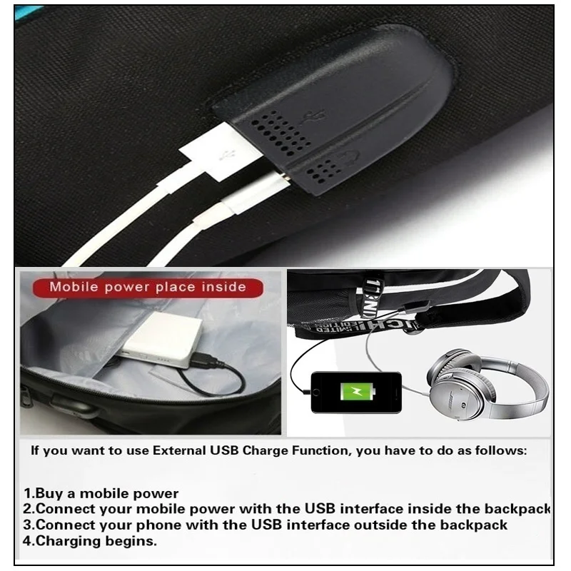 B.r.a.w.L Рюкзак холщовый рюкзак с USB зарядным устройством студенческий | Багаж и