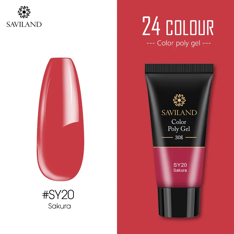SAVILAND 15g Color Poly Gel Finger Extension 30g Red Blue Yellow Poly Gel Nail Gel Camouflage Soak Off UV Hard Fast Builder Gel - Цвет: 30G SY20