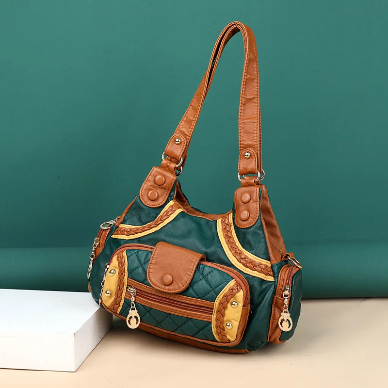 

Fashion Trend Luxury Designer Handbags For Women Leather Casual Bucket vintage Chain Shoulder Bags Korean Black Messenger Bag