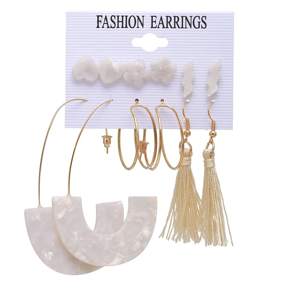

KSUP Acetate Earring Set 2021 New Ladies Love Moon Exquisite Fashion Beautiful Earrings Geometric Metal Temperament Simple
