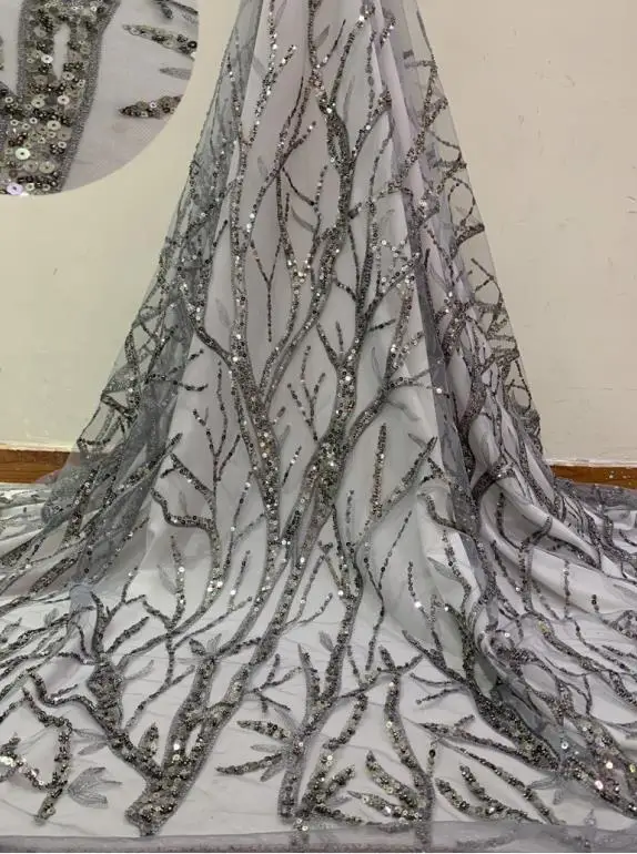 2020 Новый дизайн африканская французская кружевная ткань с блестками Высокое