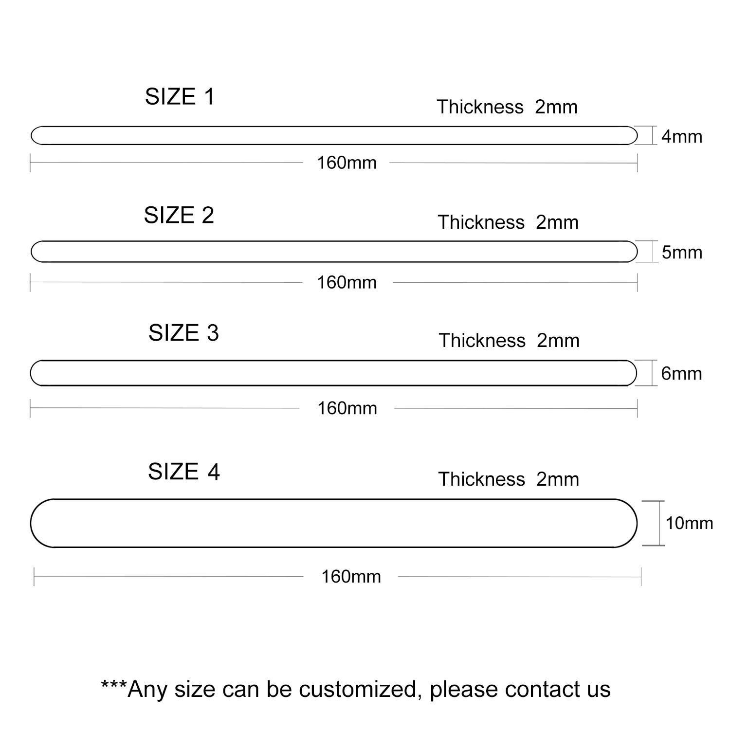 Браслет манжета ручной работы из нержавеющей стали 304 прямоугольный без рисунка 4