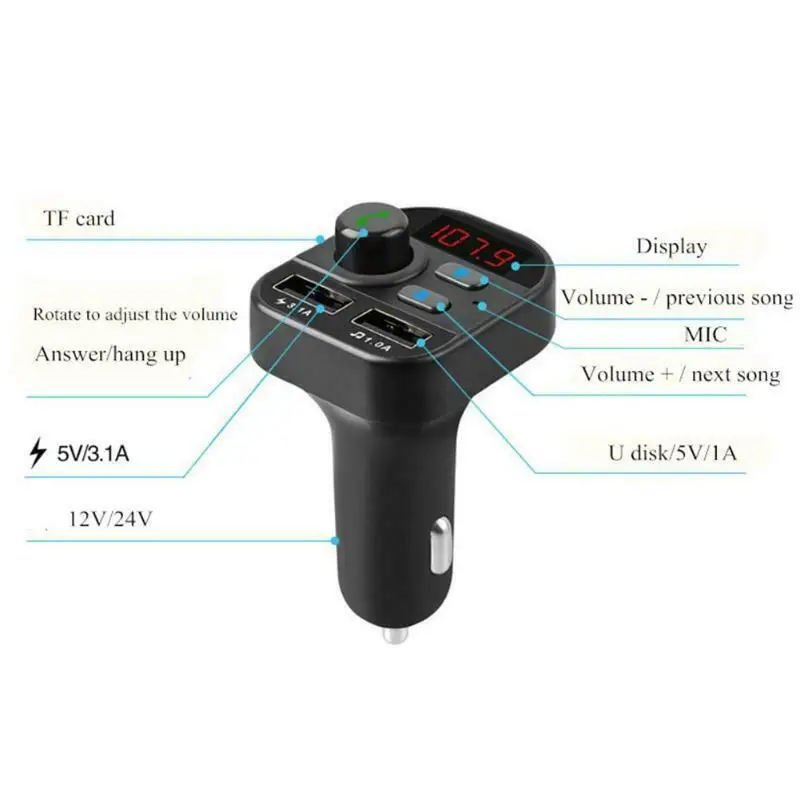 Автомобильный Bluetooth беспроводной адаптер fm-передатчик MP3 радио Музыкальный плеер