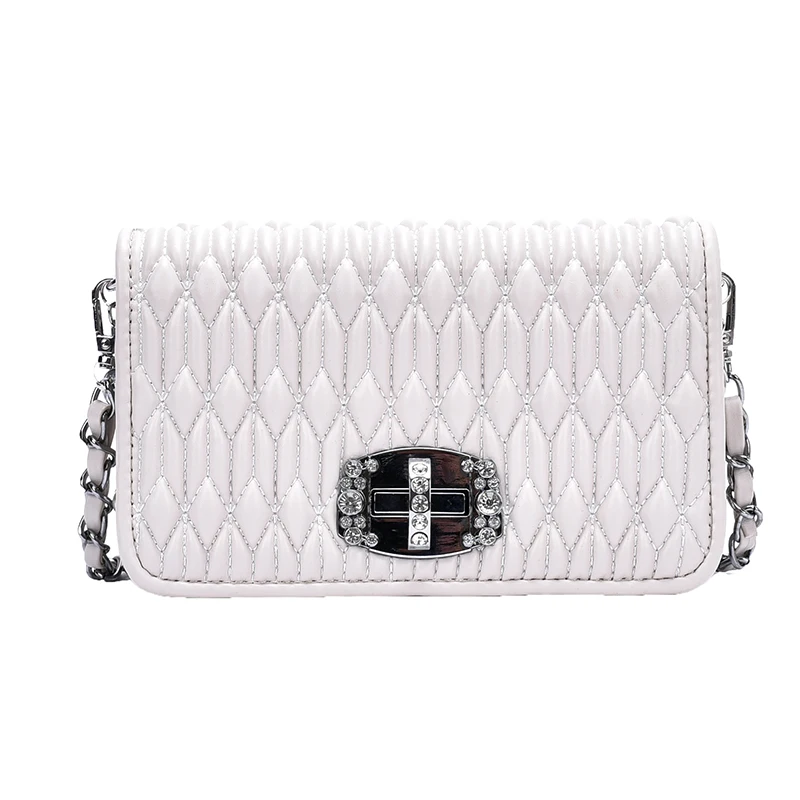 

Square Elegant Female Crossbody bag 2021 New High-quality PU Leather Women's Handbag Diamond Lock Chain Shoulder Messenger Bag