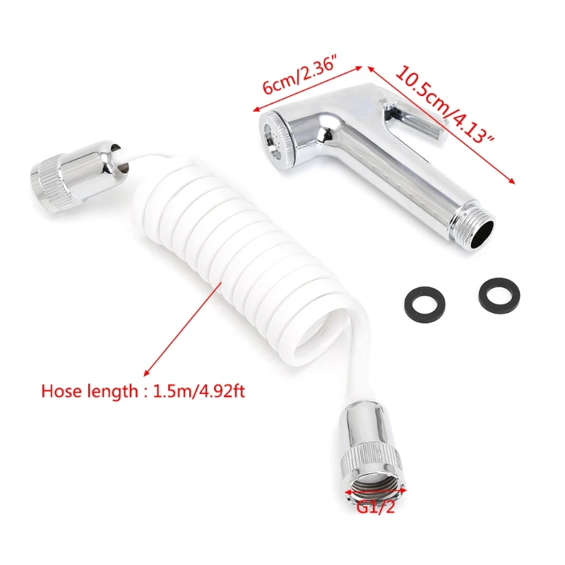 

Handheld Shower Head Douche Toilet Bidet Spray Wash Jet Shattaf with Spring Hose