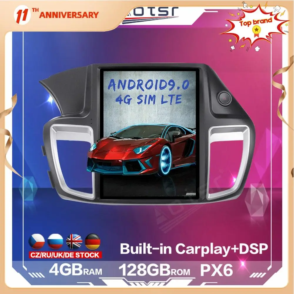 

Автомобильный радиоприемник на Android, 128 ГБ, экран Tesla для Honda Accord 9 2012 +, автомобильный мультимедийный плеер, GPS-навигация, стерео DSP Carplay, 4G, SIM