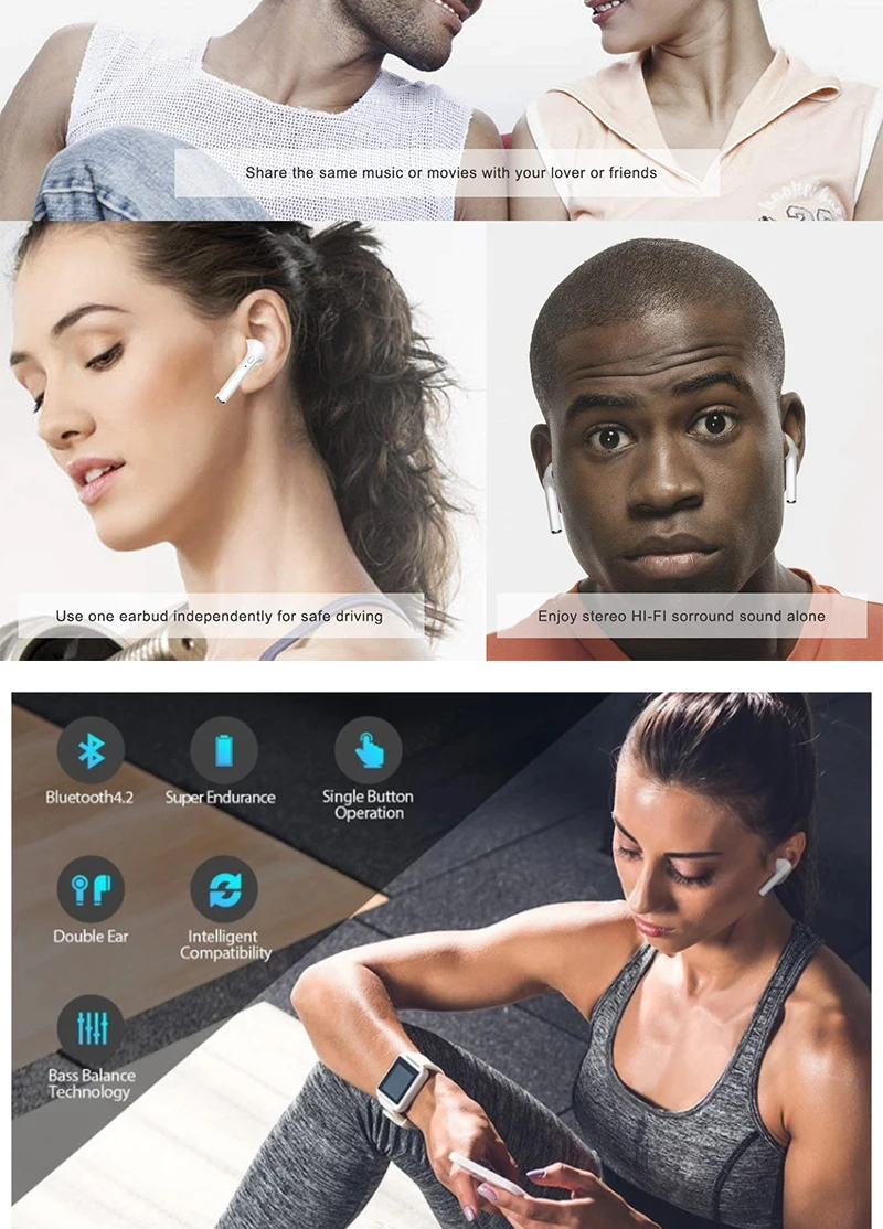 I7s TWS 5,0, Bluetooth наушники, гарнитура, беспроводные наушники, наушники-вкладыши, наушники blutooth с микрофоном для смартфонов
