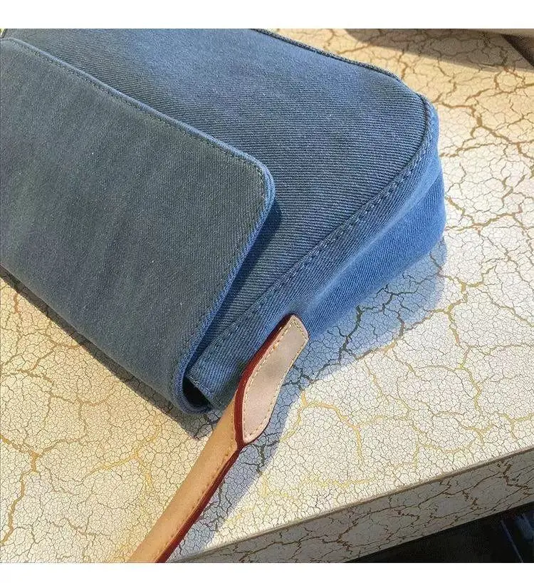 

Blue Denim Women Underarm Bag Retro Simple Female Cloth Shoulder Messenger Bags Fashion Design Portable Ladies Purse Handbags