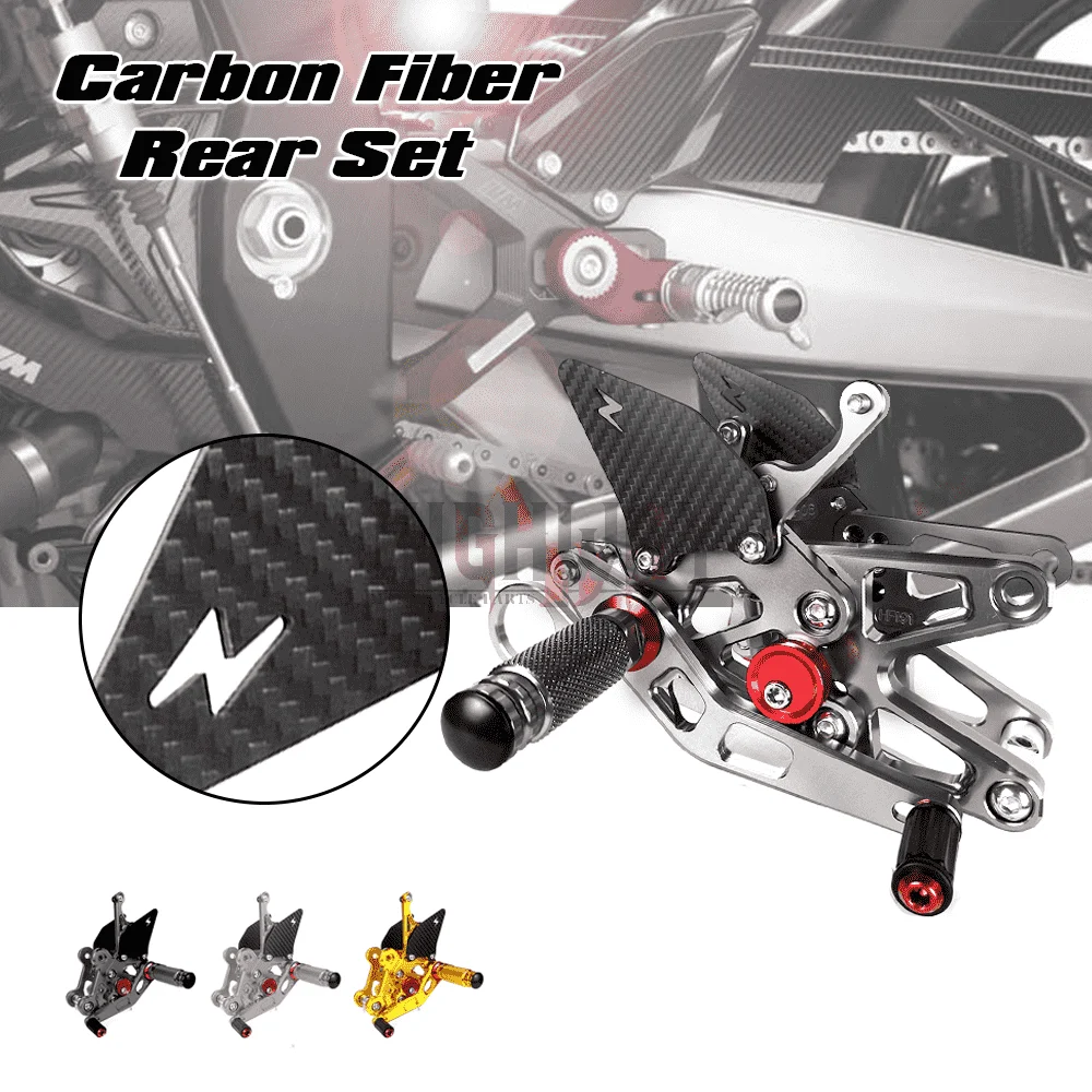 

Carbon Fiber & CNC Motorcycle Rear Set Footrest Pegs Rearset Accessories For BMW S1000 RR S1000R 2009-2014