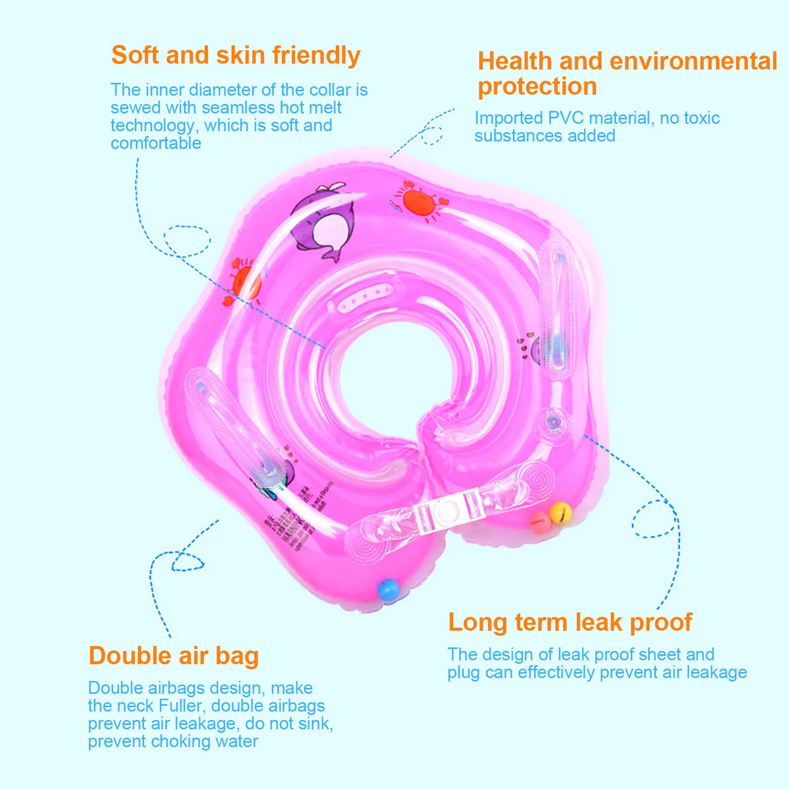 

2021 new1 piece of inflatable newborn baby child swimming protector neck float safety ring buoy life buoy neck collar swimming