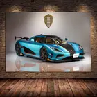 Картина на холсте Sportscar Koenigsegg Agera RSR светильник-Голубой автомобиль настенные картины плакаты и принты для декора гостиной