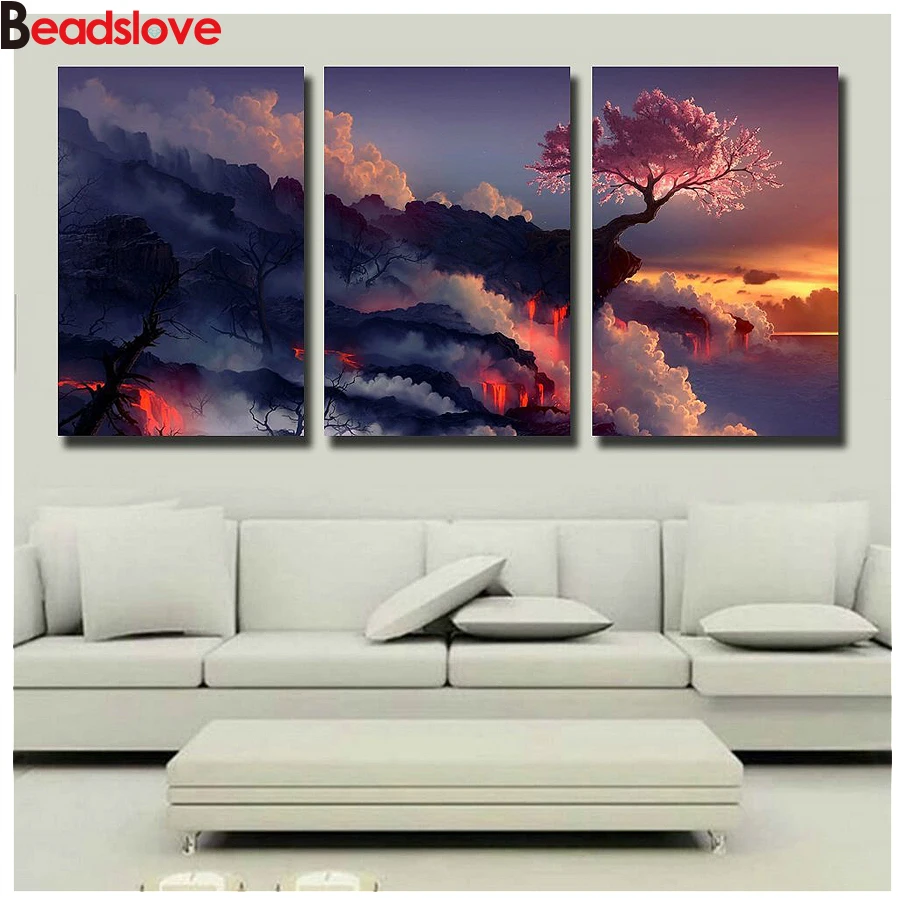 Алмазная живопись сделай сам вышивка крестиком волшебное Вишневое дерево в