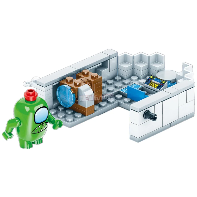 Новинка 2021 6 в 1 строительные блоки MOC Amongings база США Игровая серия Космический